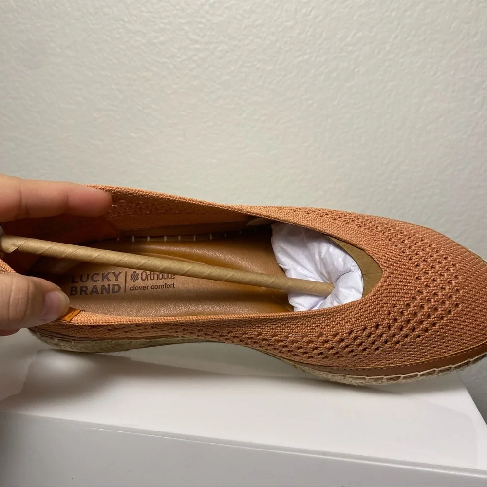 NWB Lucky Brand Women's Orena Knit Corange Espadrille Platform Flats Size 7